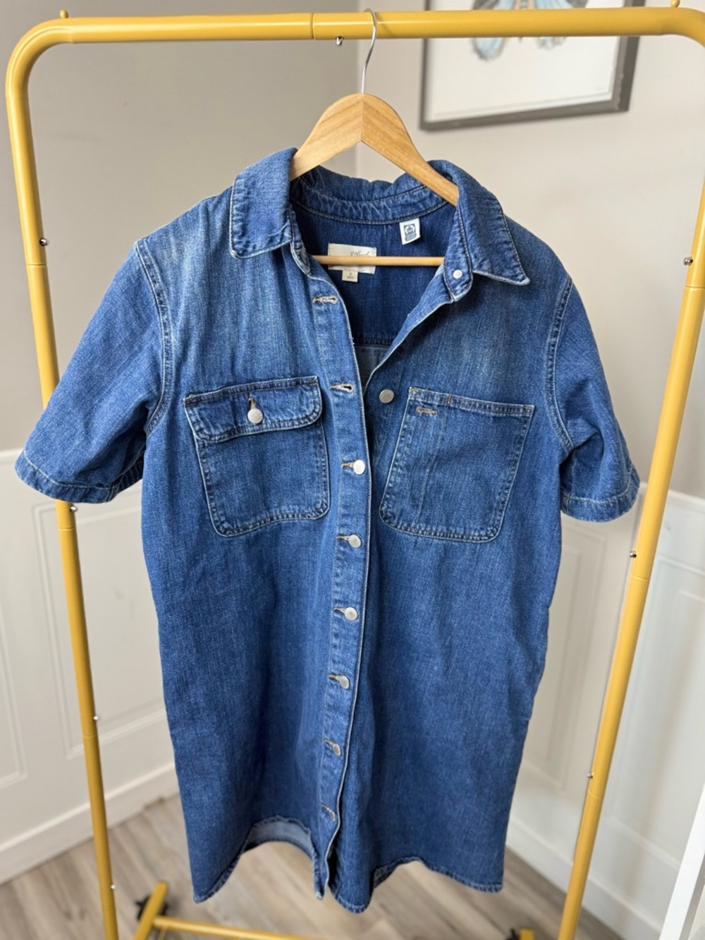 Universal Thread Denim Shirt Dress • Button Front • Casual Mom Outfit • Medium - Picture 3 of 4